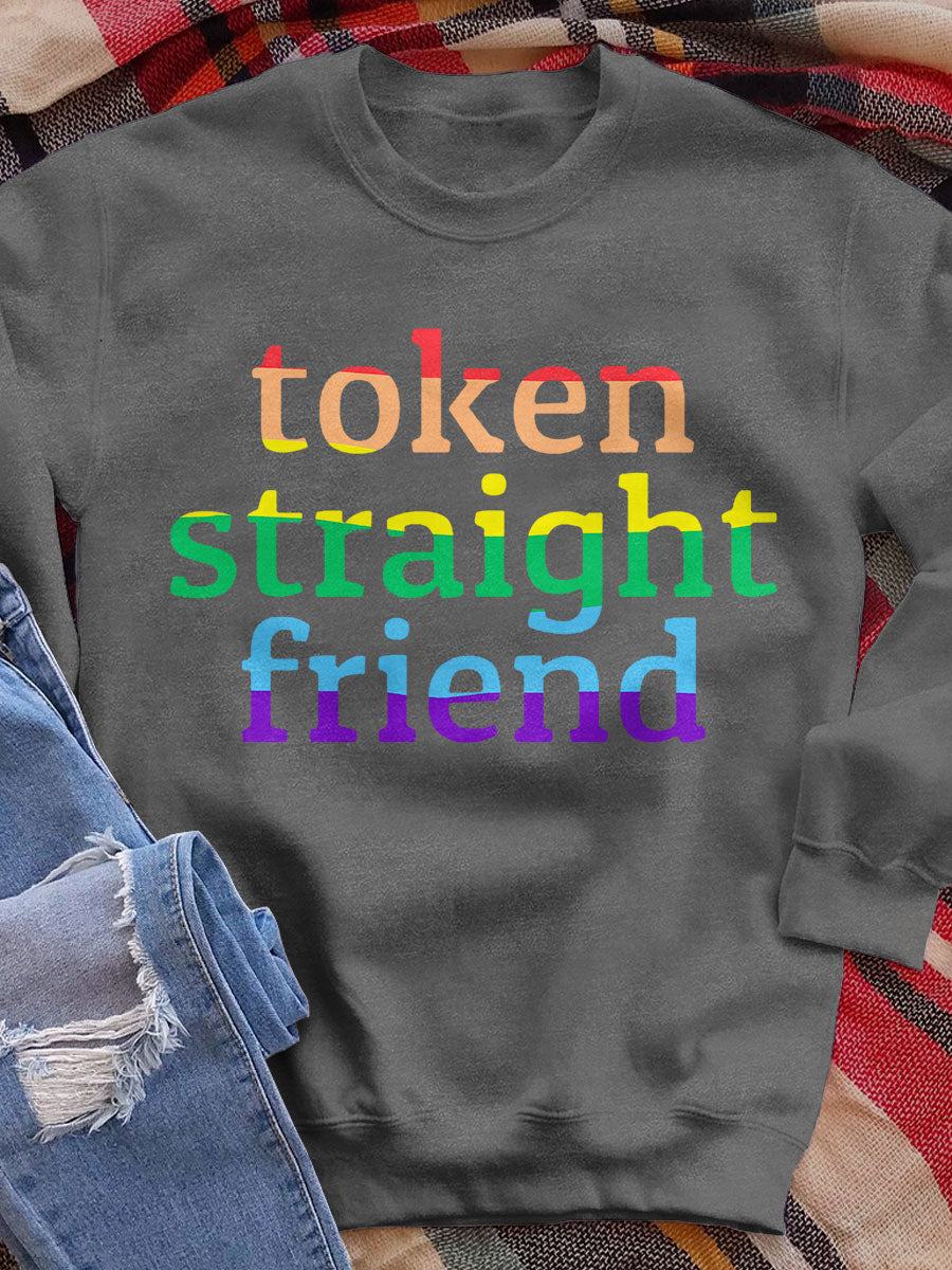 Token Straight Friend Print Sweatshirt