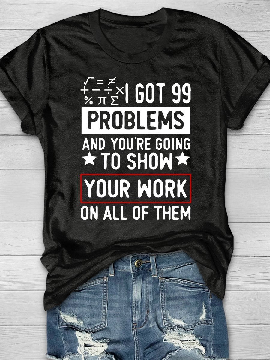 Funny Math Teacher Print Short Sleeve T-shirt