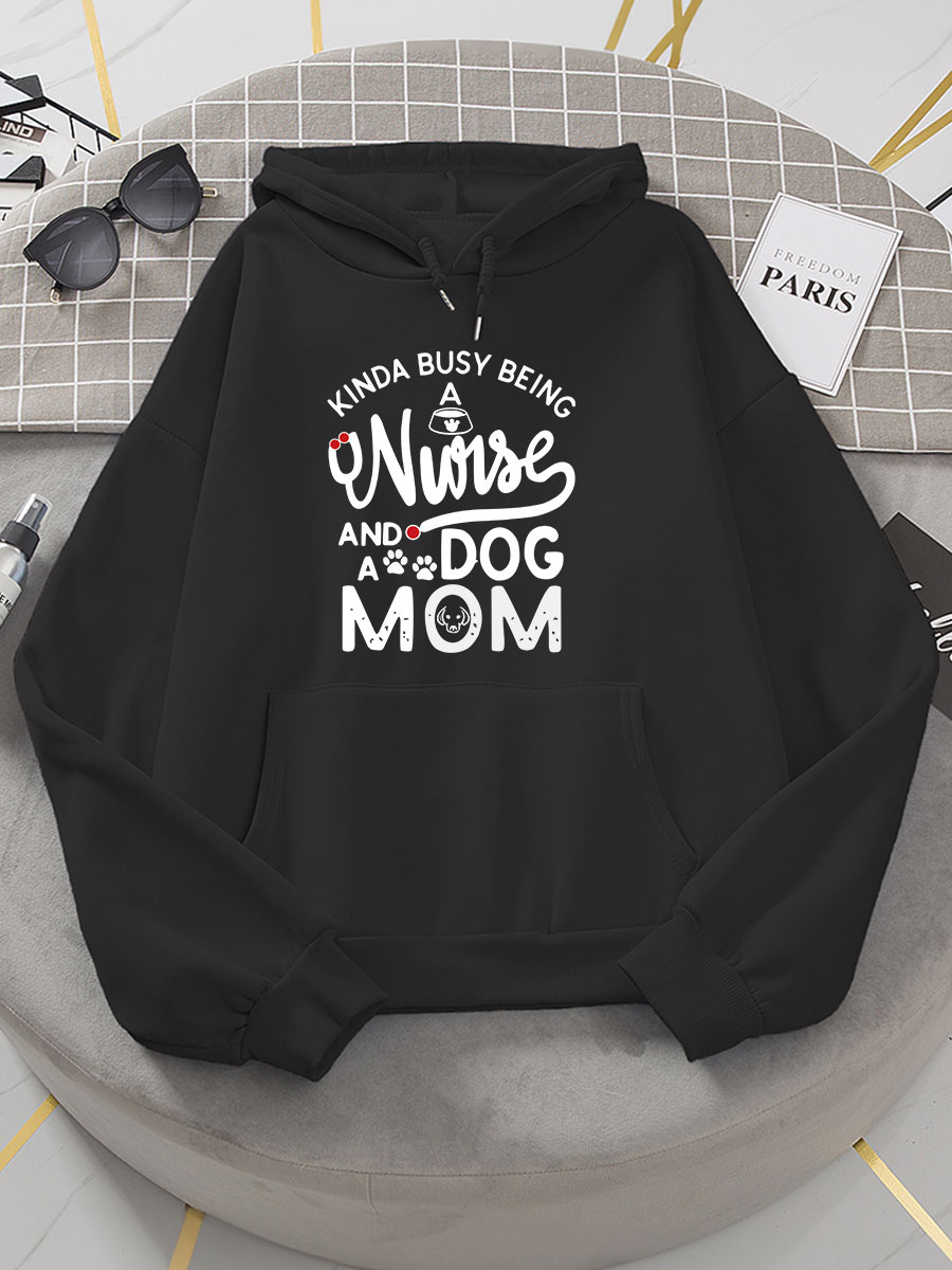 Being A Nurse And A Dog Mom Print Hoodie