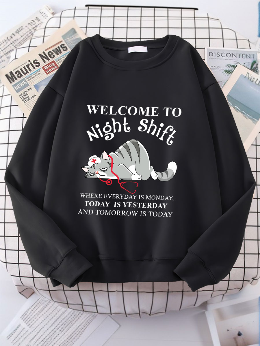 Night Shift Nurse Print Sweatshirt