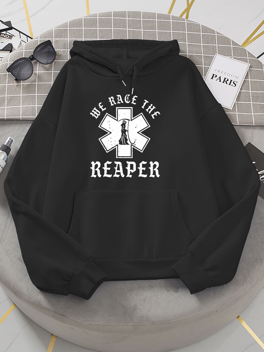 We Race The Reaper Print Hoodie