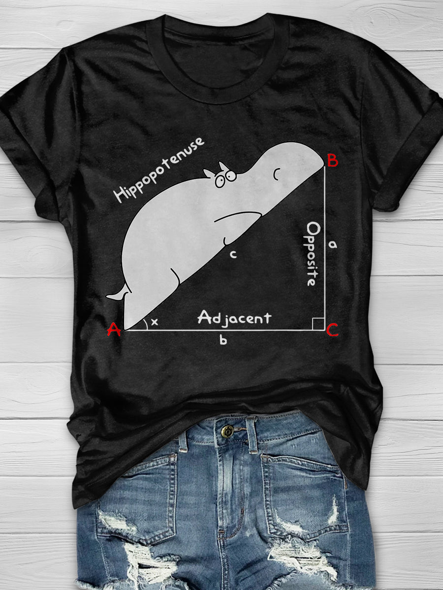 Diagram Hippo Print Short Sleeve T-shirt