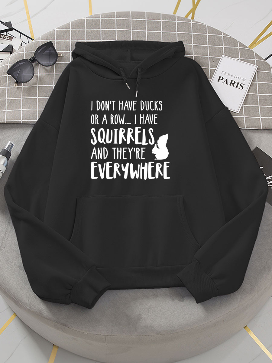 Funny Squirrels Everywhere Print Hoodie