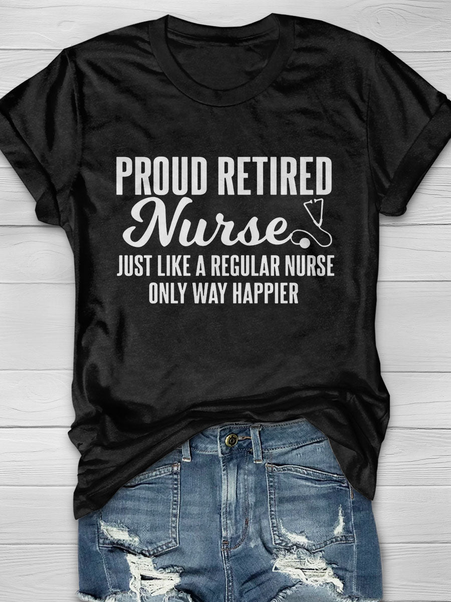 Retired Nurse Print T-Shirt