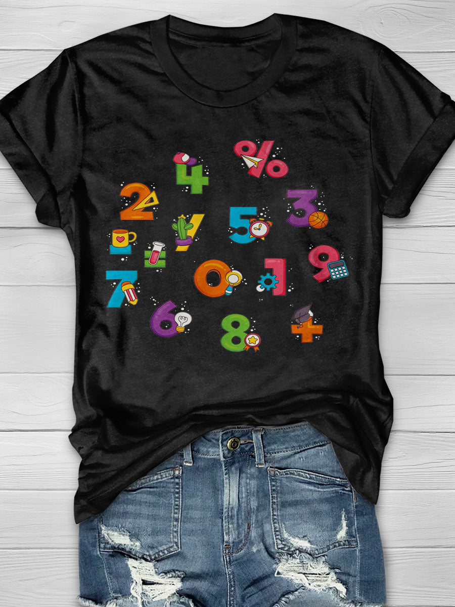 Maths Day For Kids Print T-shirt