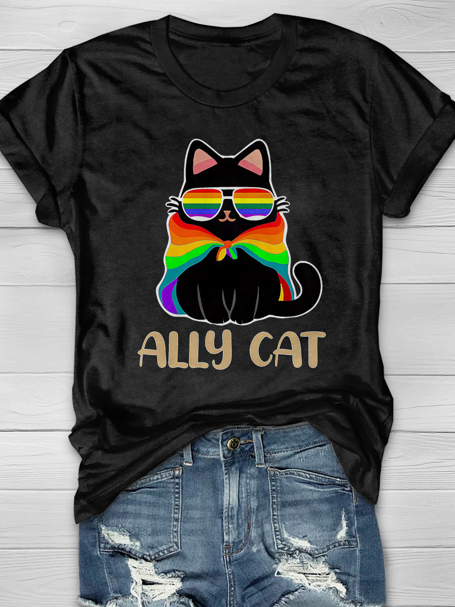 Ally Cat Prints Print Short Sleeve T-shirt