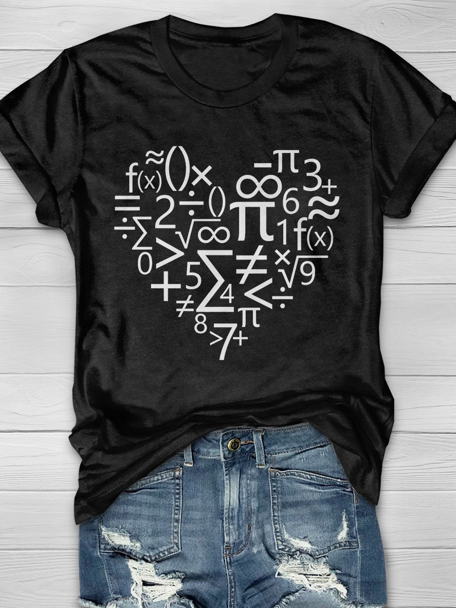 Math Heart print T-shirt