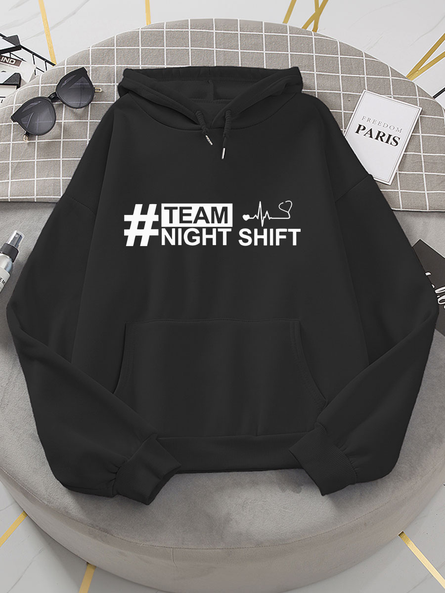 Team Night Shift Print Hoodie