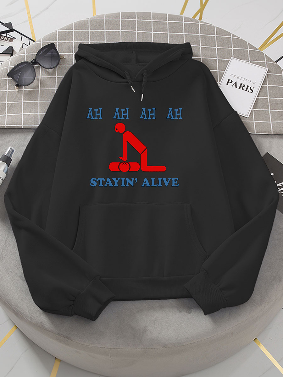 Stayin' Alive Print Hoodie