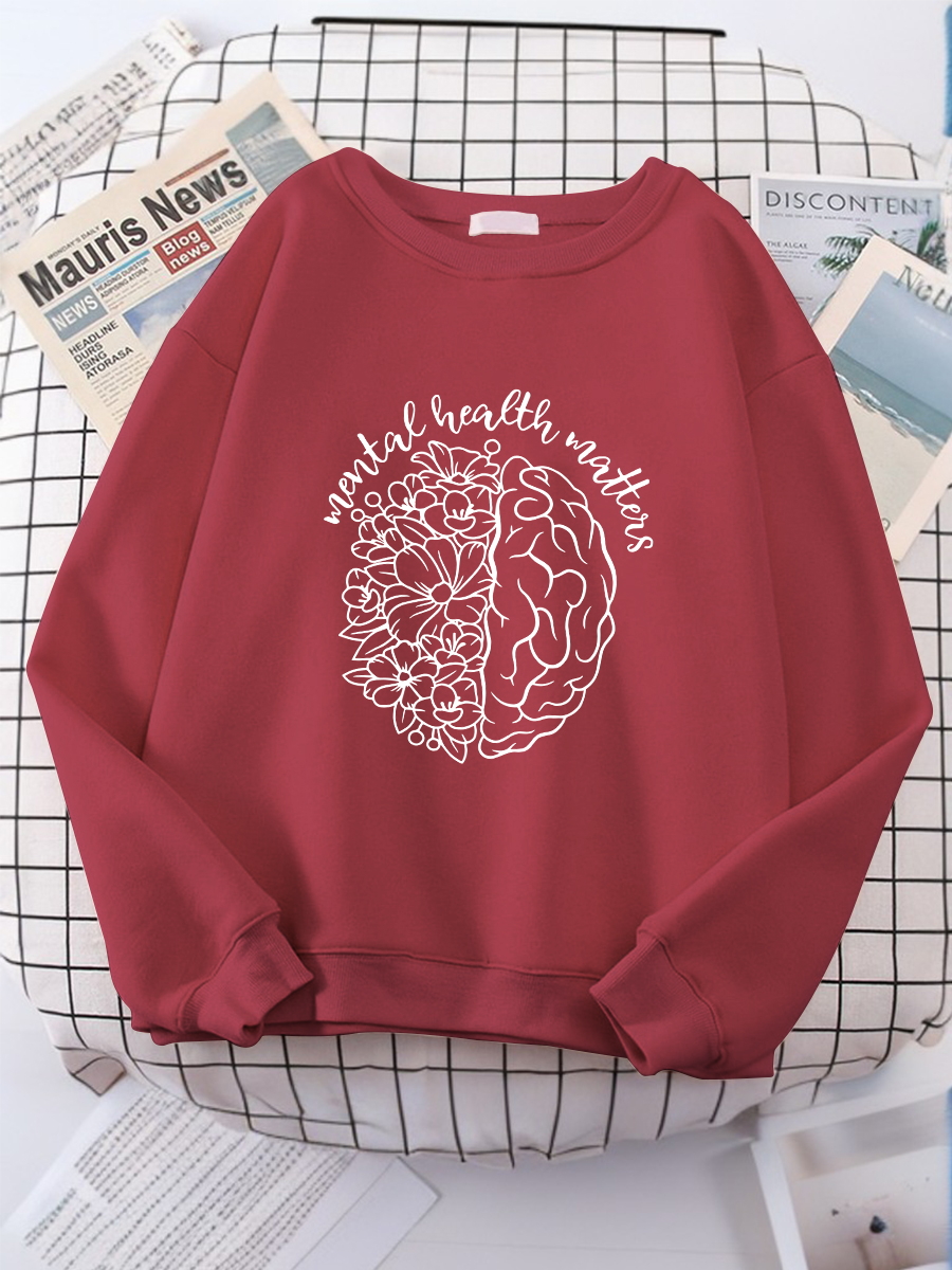Mental Health Is Important Print sweatshirt