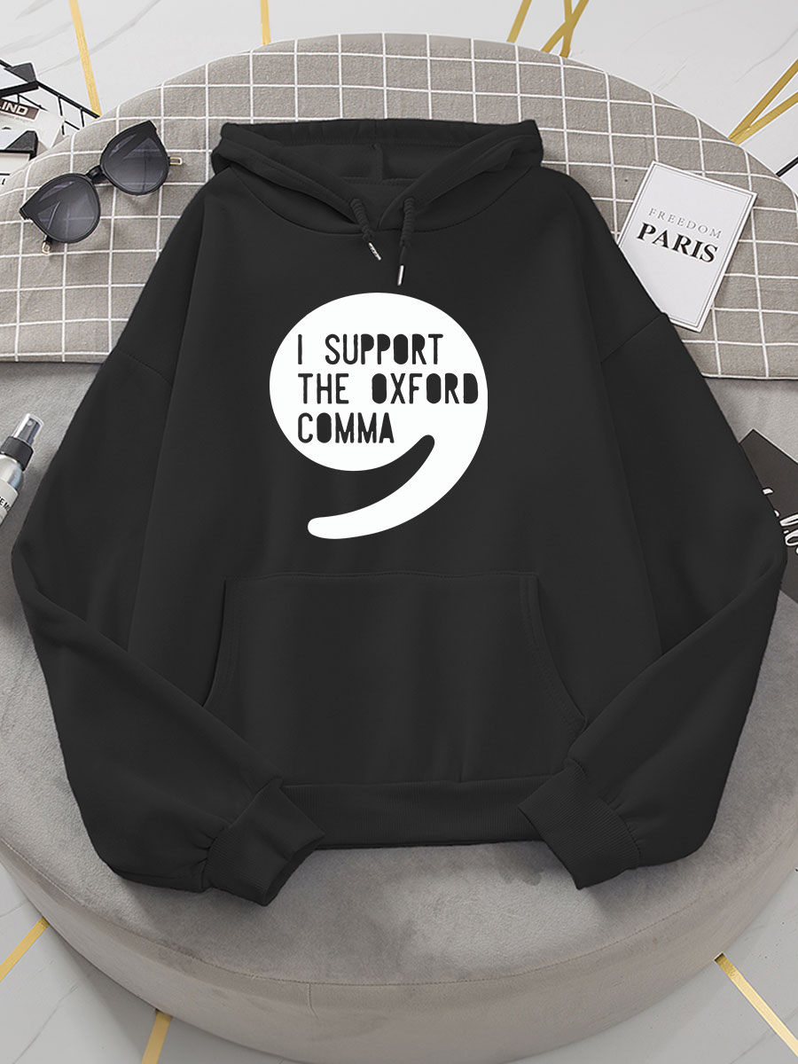 I Support the Oxford Comma Print Hoodie