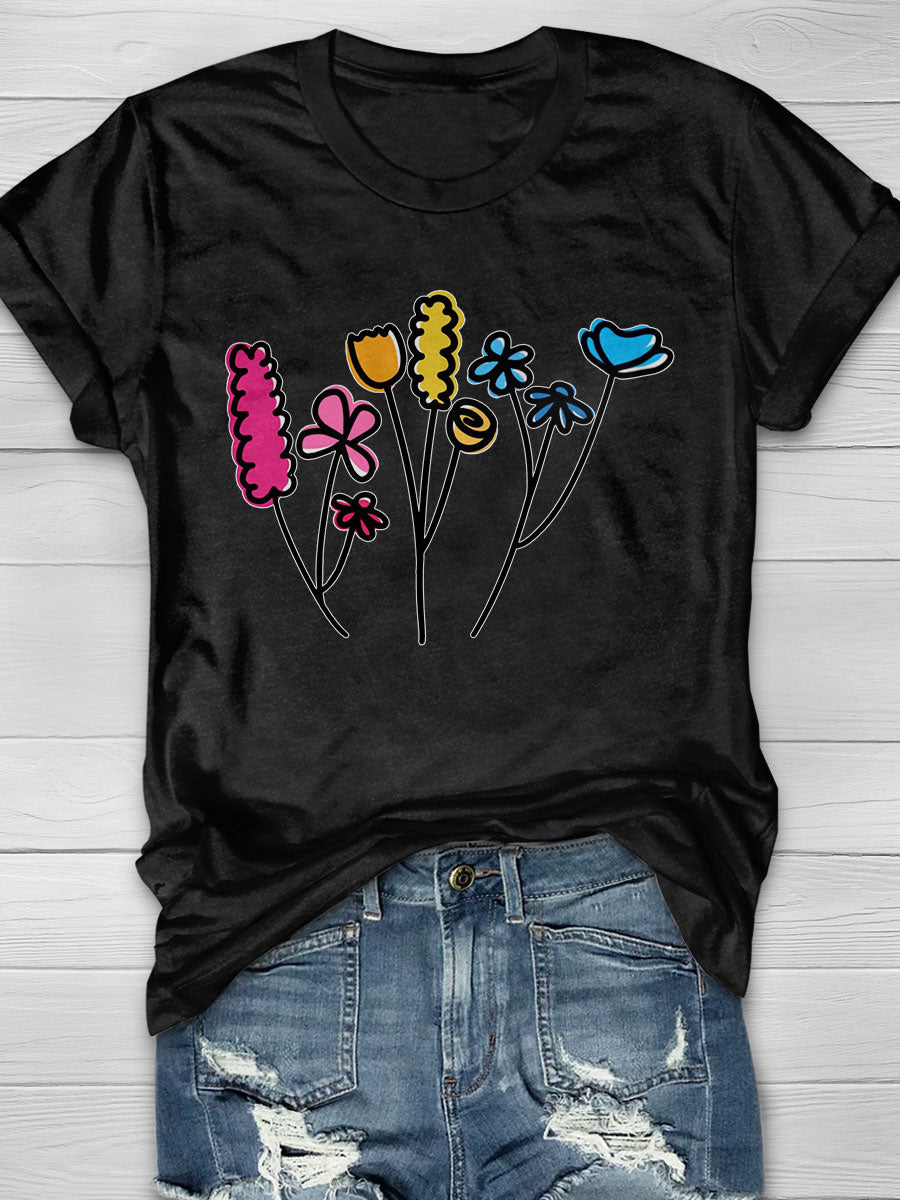 Flowers For People print T-shirt