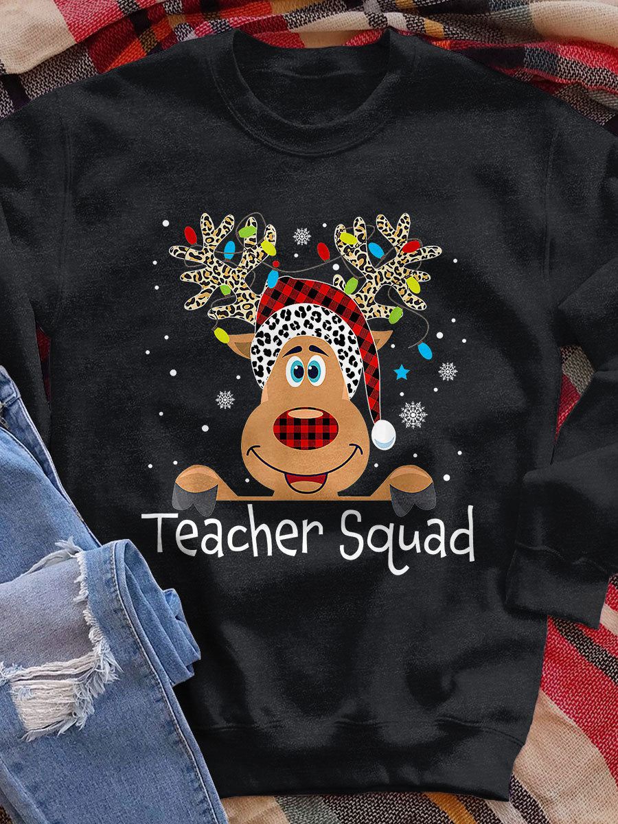 Teacher Squad Print Sweatshirt