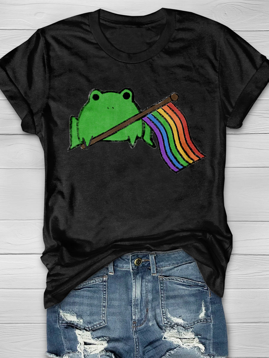 Pride Frog Print Short Sleeve T-shirt