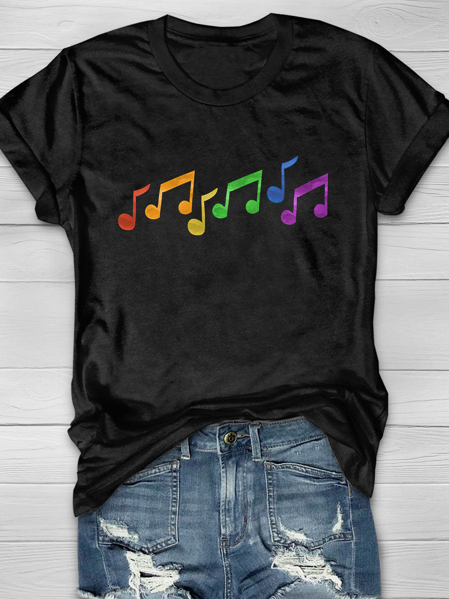 Rainbow Music Note T-Shirt