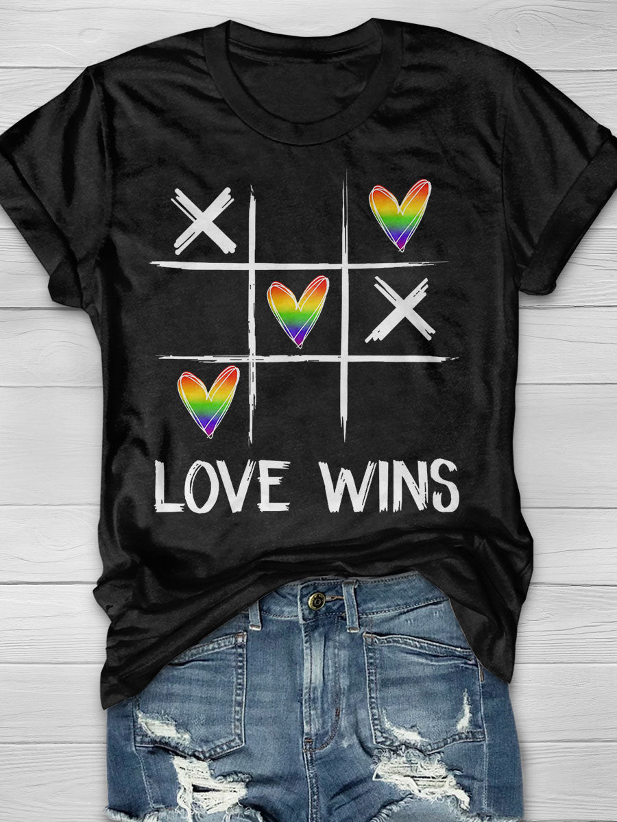 Funny Love Wins Print T-shirt