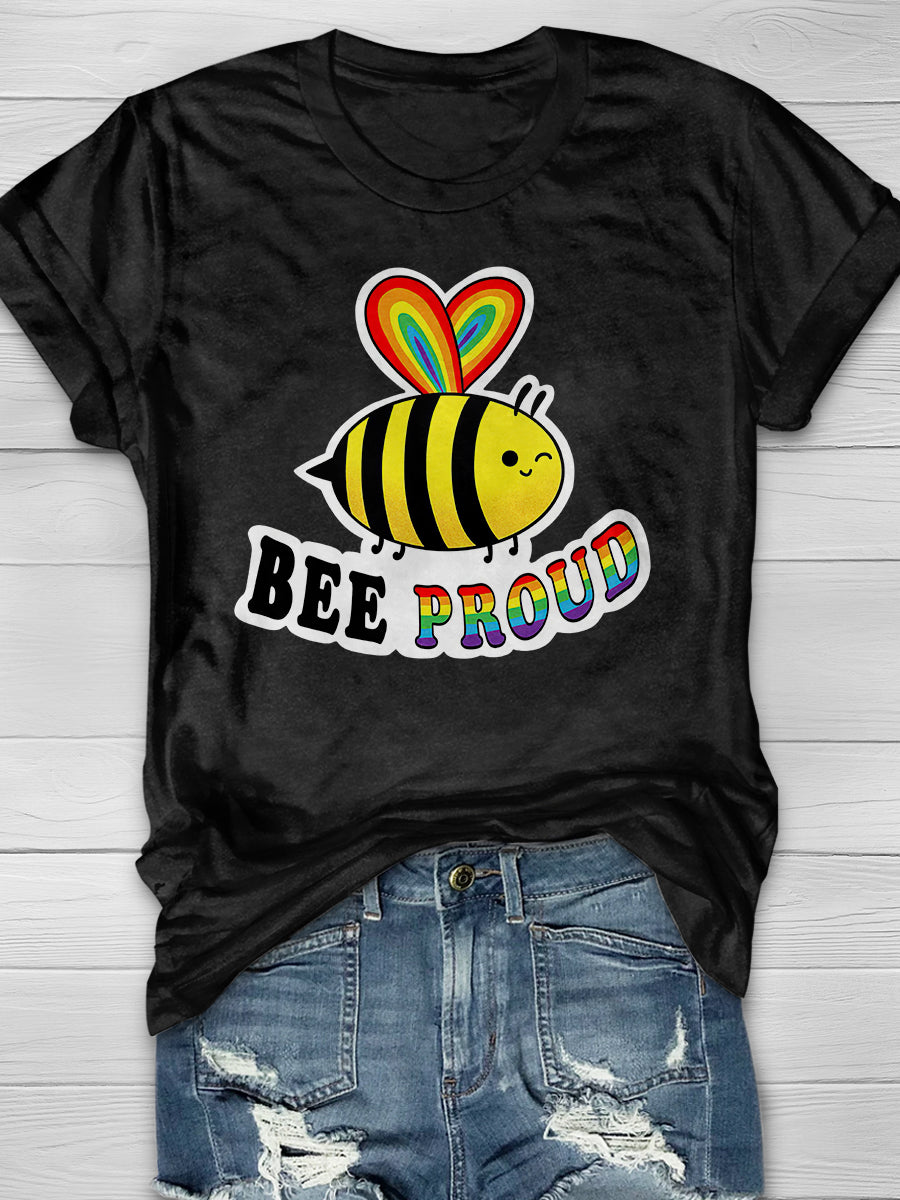Bee Proud Print Short Sleeve T-shirt