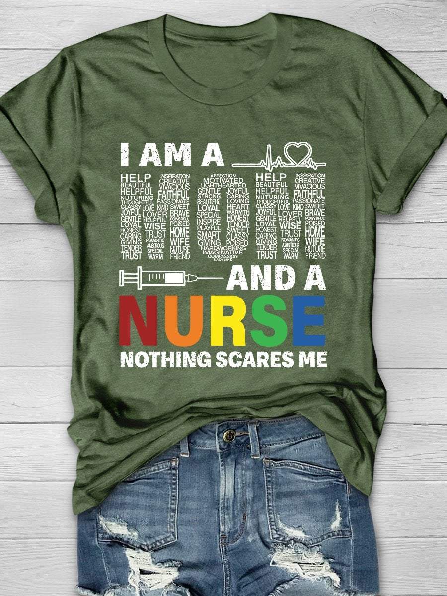I'm A Mom And A Nurse Print Short Sleeve T-shirt