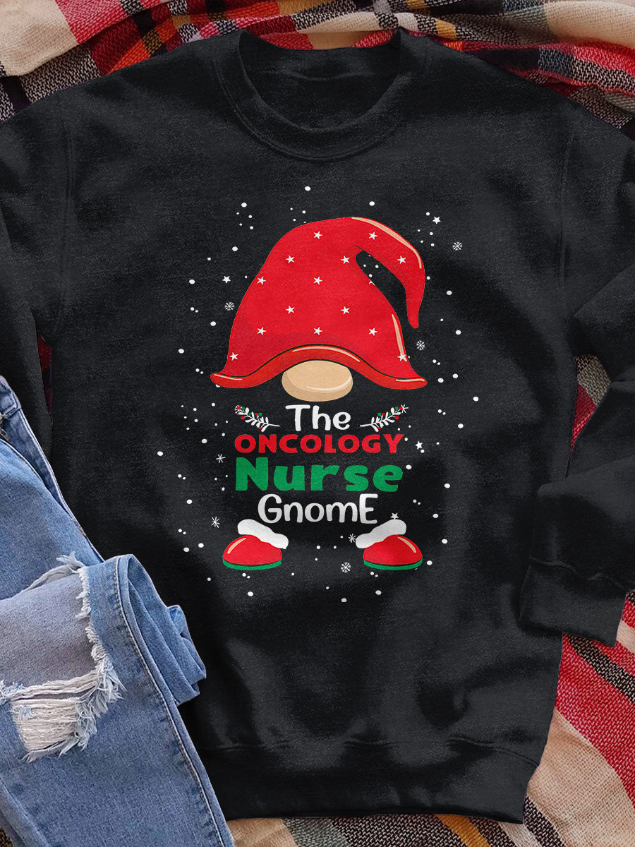 The Oncology Nurse Gnome Print Sweatshirt