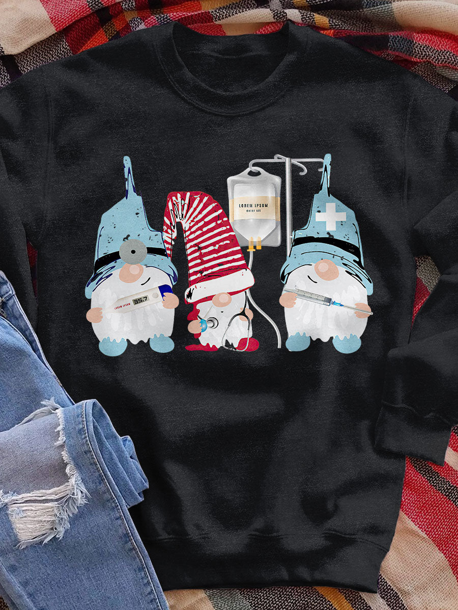 Nurse Gnome Funny Print Sweatshirt