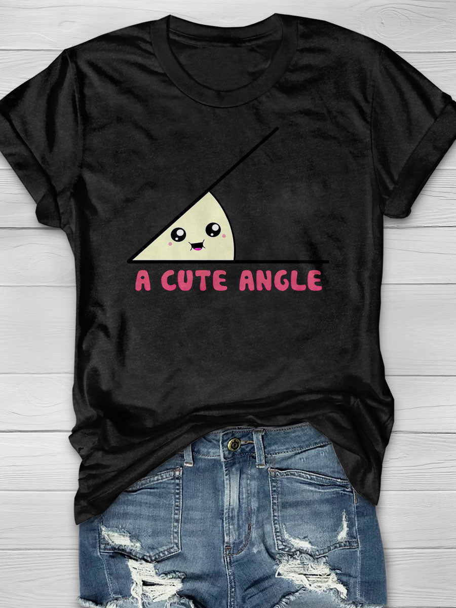 A Cute Acute Angle Print T-shirt