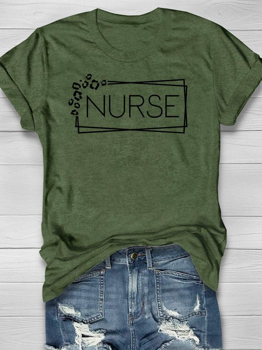 Registered Nurse Leopard Print Short Sleeve T-shirt