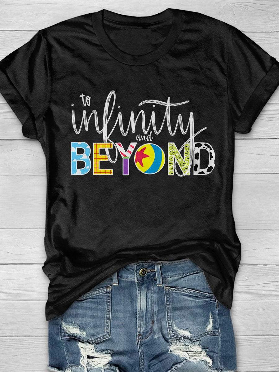 To Infinity And Beyond Print Short Sleeve T-shirt