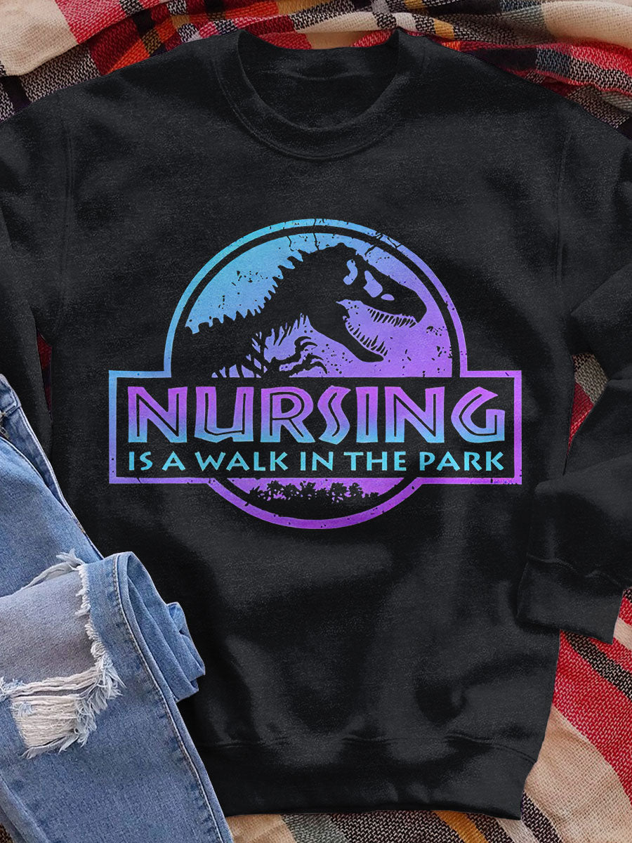 Nursing Dinosaur Print Sweatshirt