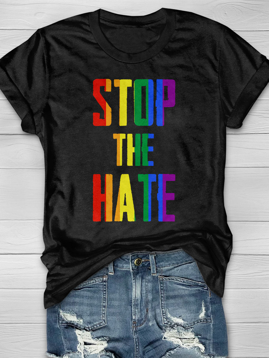 Stop The Hate print T-shirt