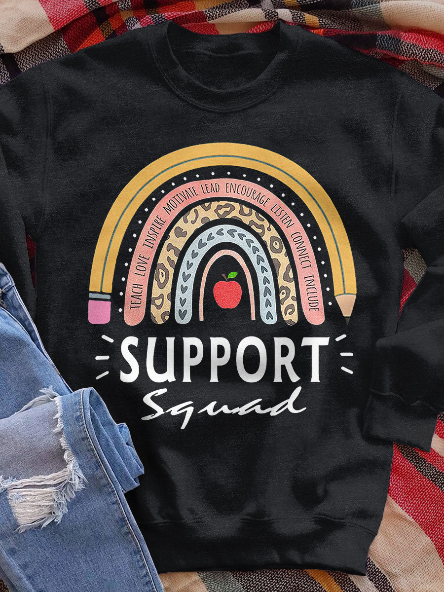 School Support Squad Print Sweatshirt