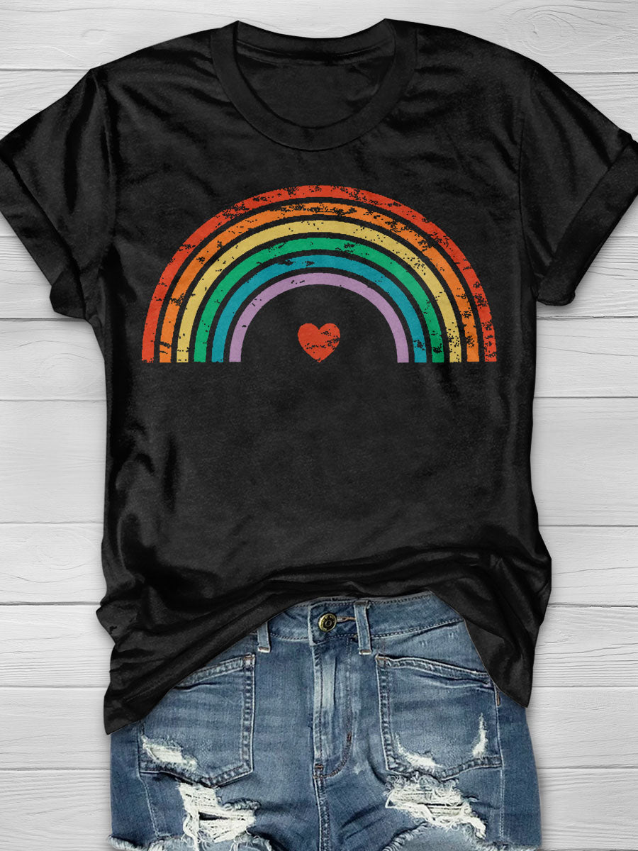 LGBT Rainbow Print T-shirt
