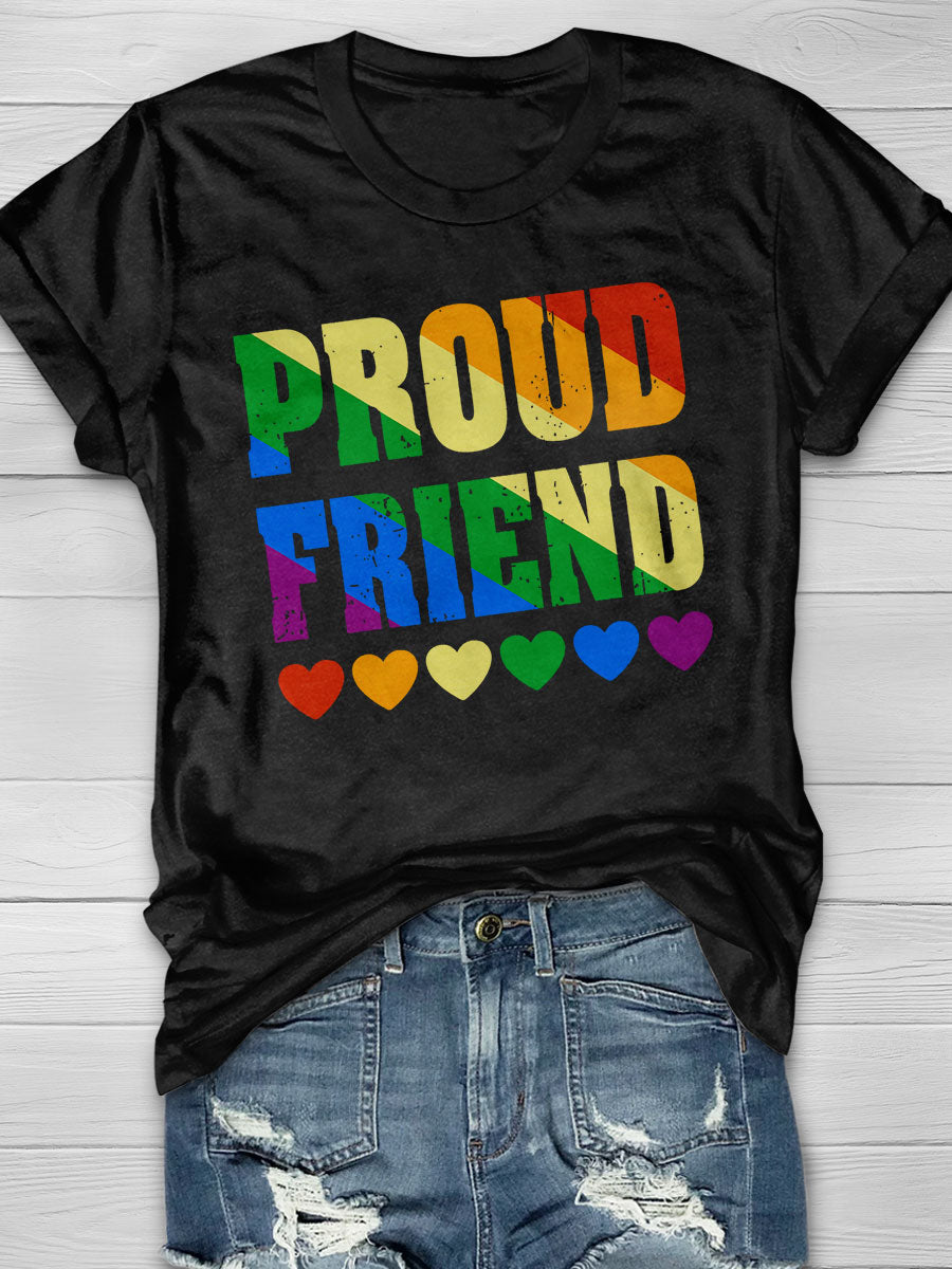 Proud Friend Print T-shirt