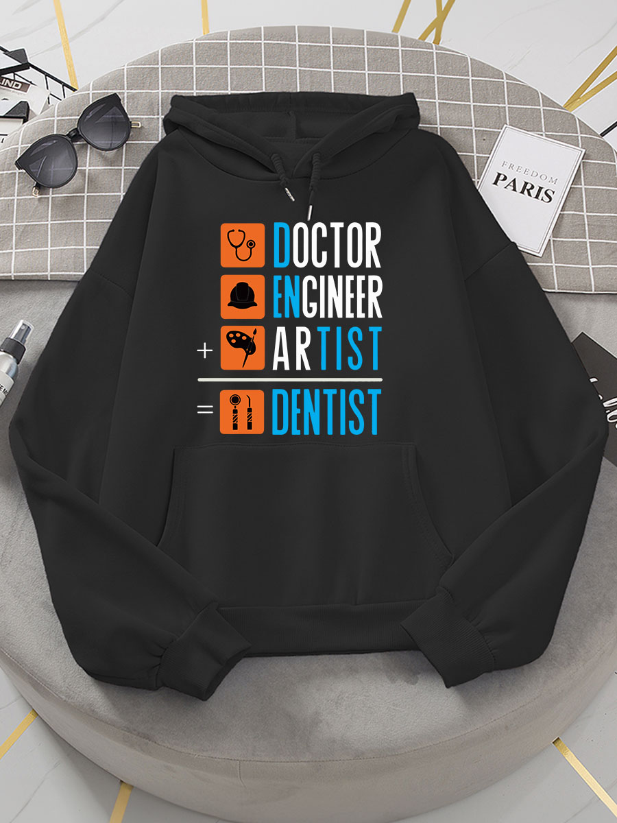 Funny Dentist Design Print Hoodie