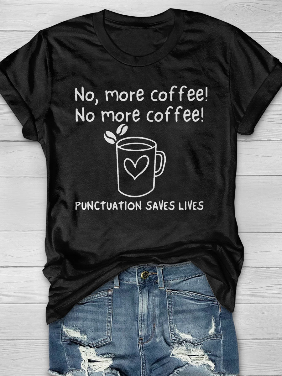 Coffee And Grammar Lovers print T-shirt