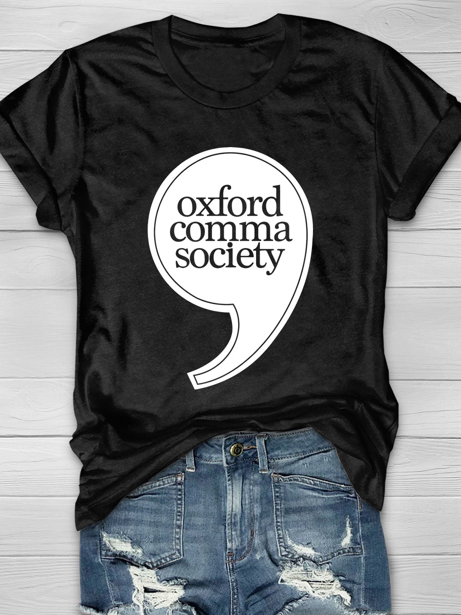 Oxford Comma Society Print Short Sleeve T-shirt