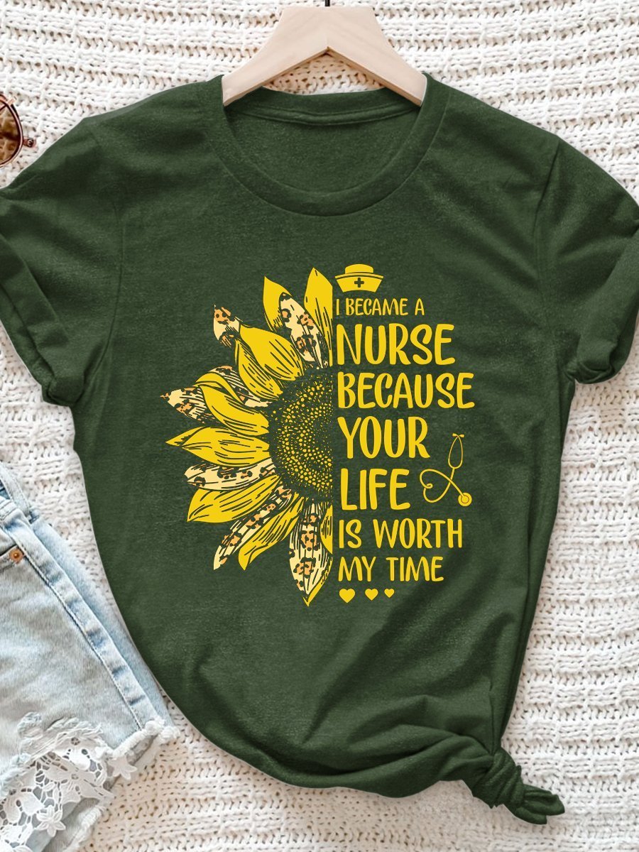 I Became A Nurse Print Short Sleeve T-shirt