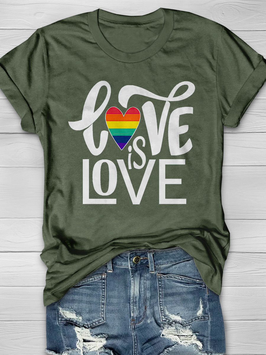 Love Is Love LGBT Print T-shirt