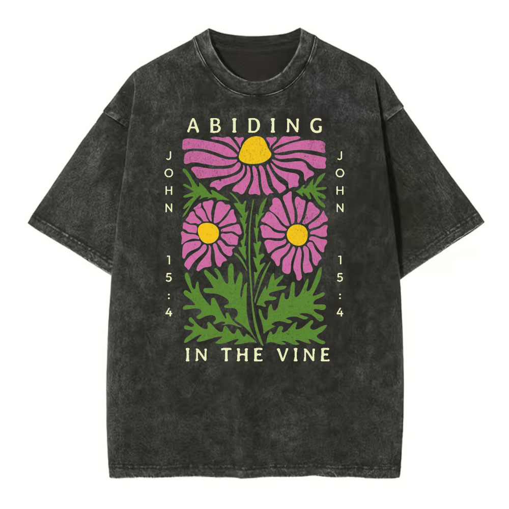 Abiding In The Vine Christian Washed T-Shirt