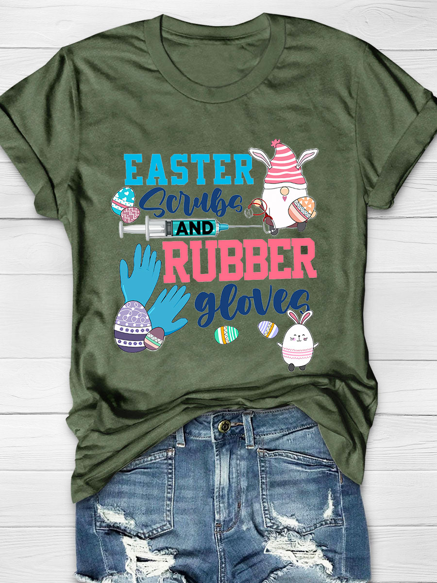 Easter Scrubs And Rubber Gloves Nurse T-Shirt