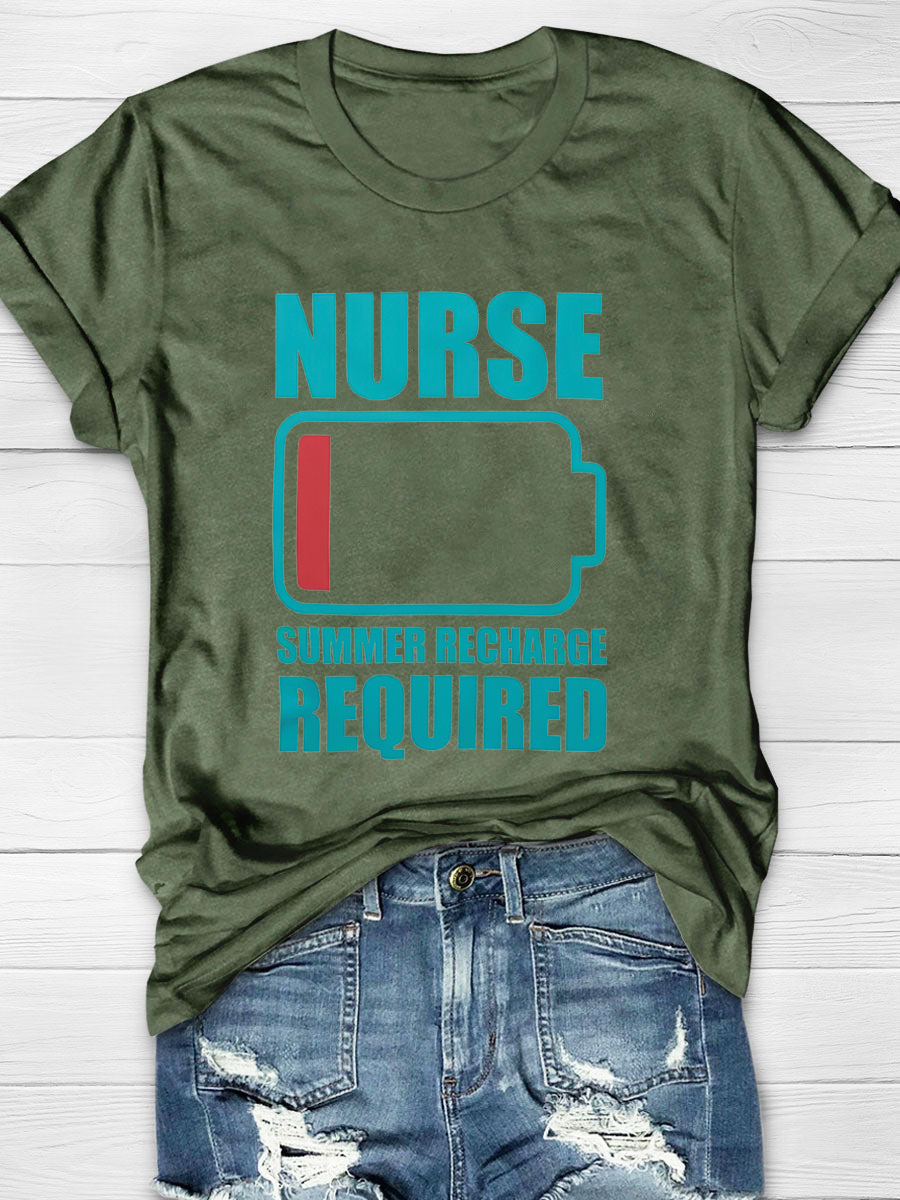 Nurse Summer Recharge Required Classic T-Shirt