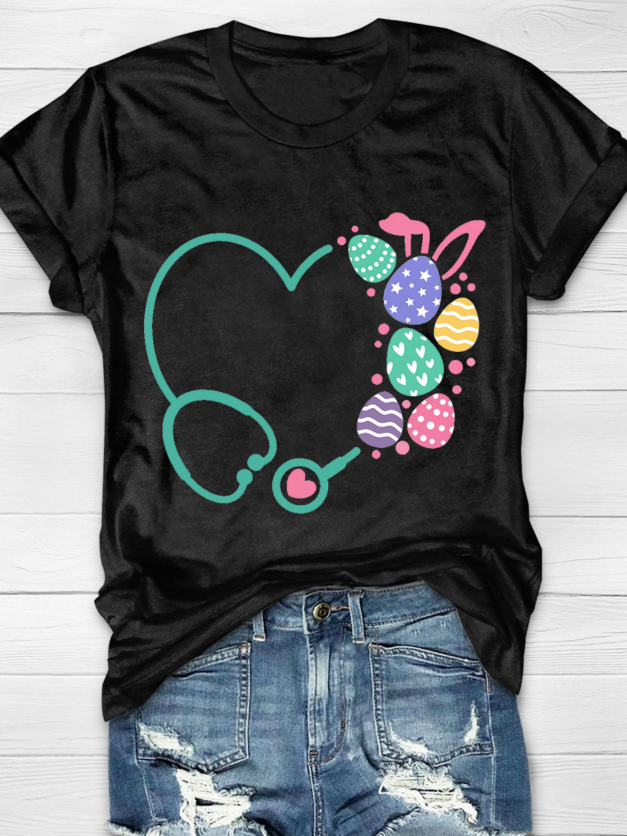 Stethoscope Easter Egg Nurse T-Shirt