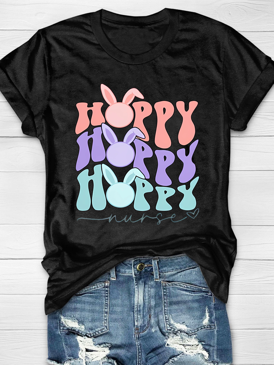 Hoppy Hoppy Nurse Print T-Shirt