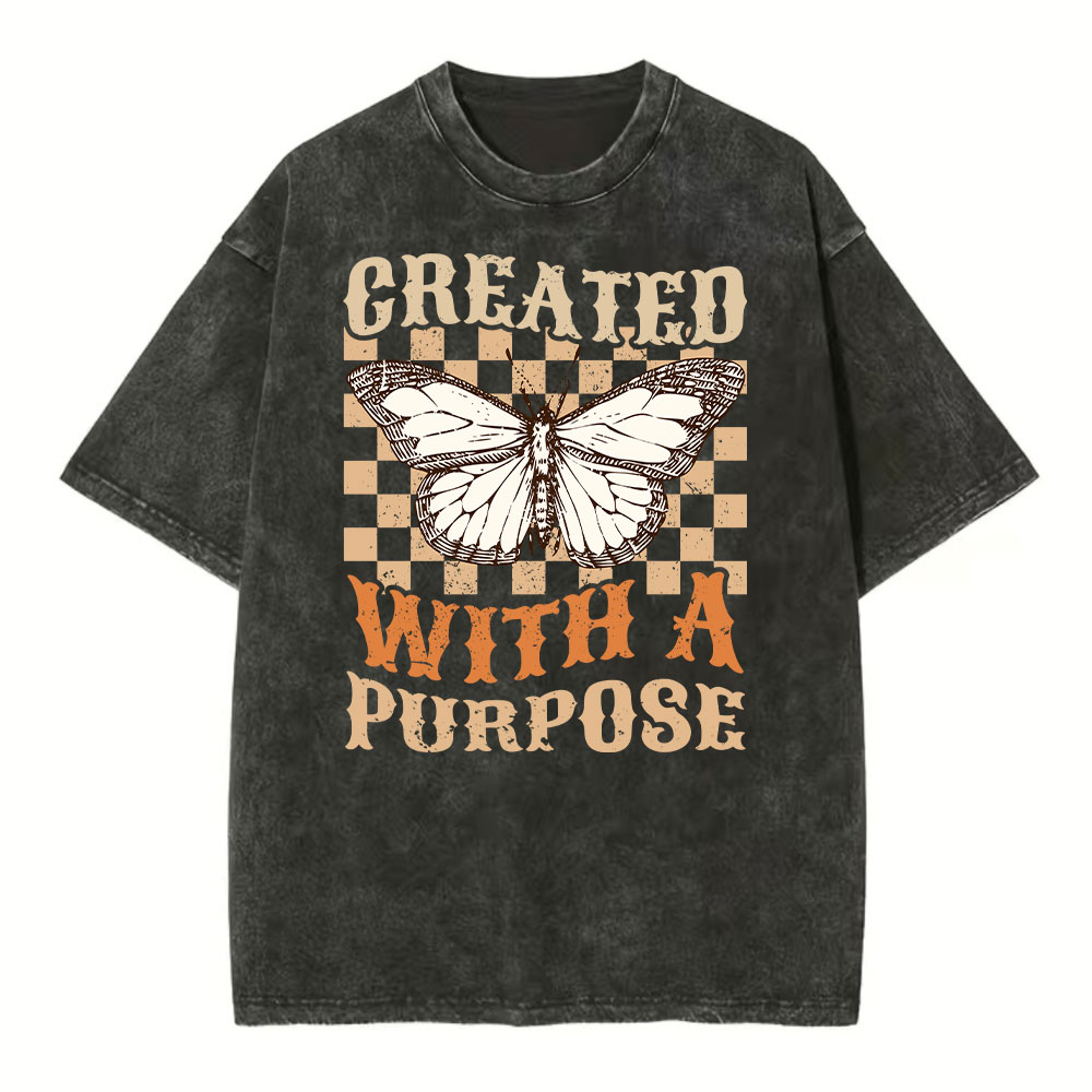 Created With A Purpose Christian Washed T-Shirt