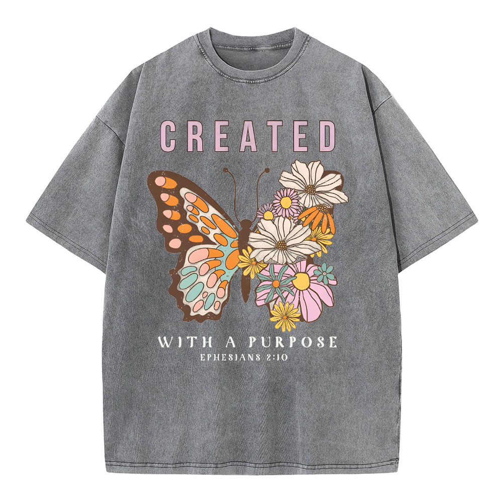 Created With Purpose Christian Washed T-Shirt