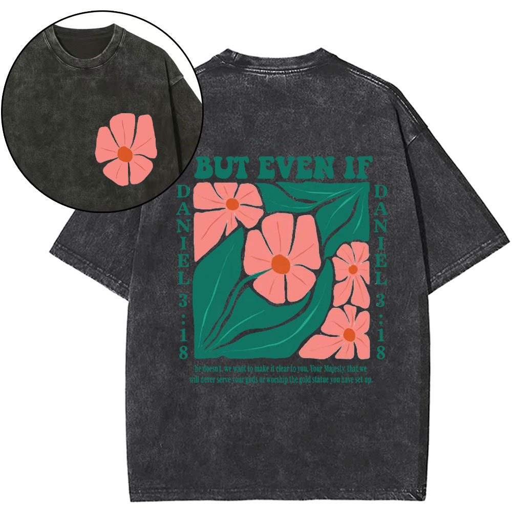 Floral Bible Verse Christian Washed T-Shirt