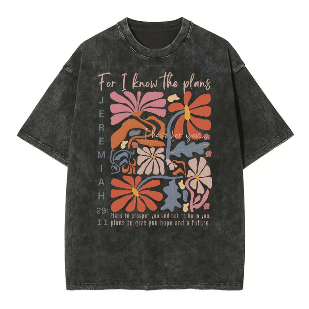 For I Know The Plans Christian Washed T-Shirt