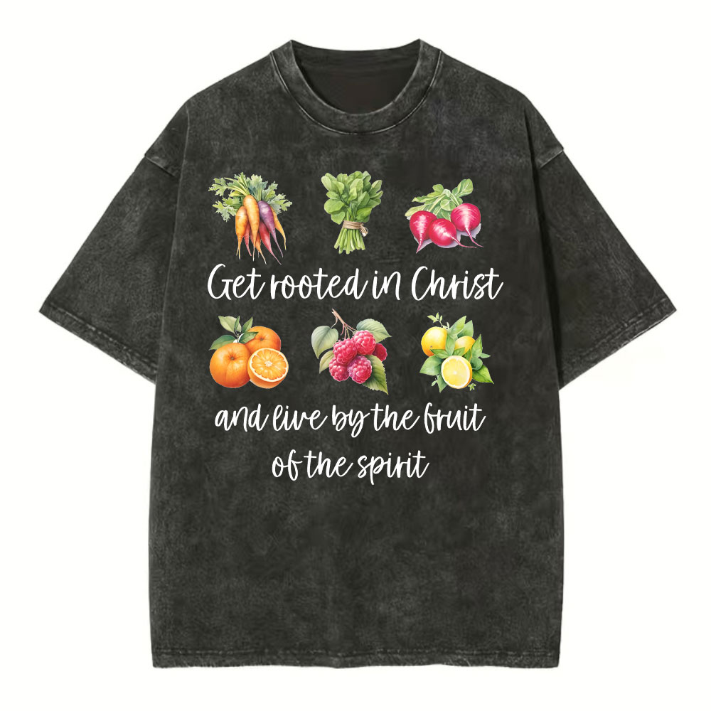 Get Rooted In Christ And Live By The Fruit Of The Spirit Christian Washed T-Shirt
