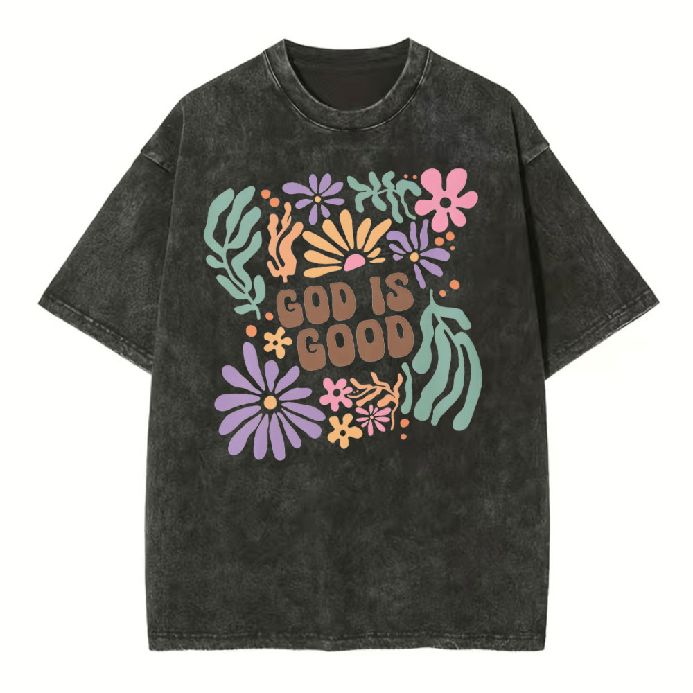 God Is Good Christian Washed T-Shirt