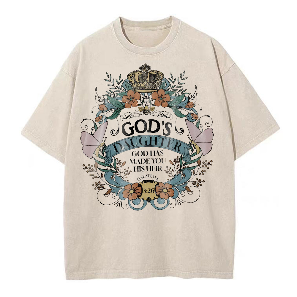 God's Daughter God Has Made You Christian Washed T-Shirt