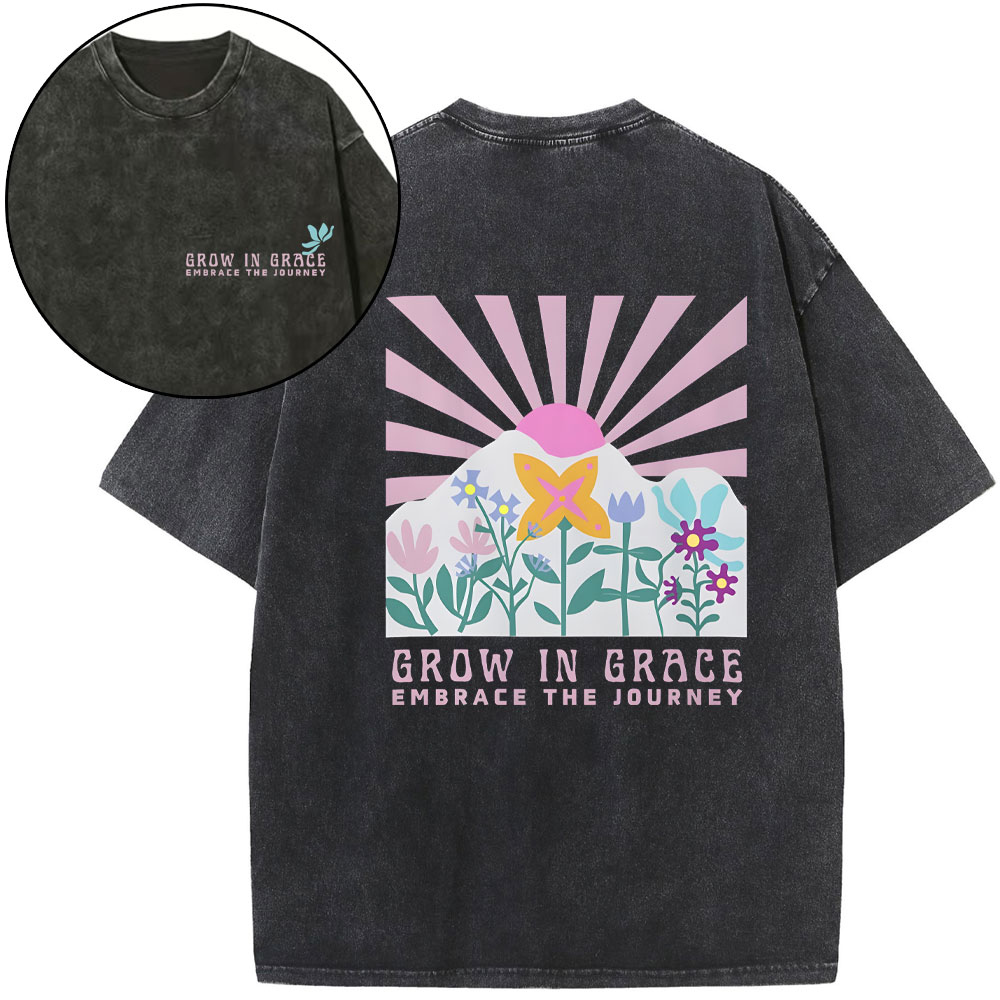 Grow In Grace Christian Washed T-Shirt